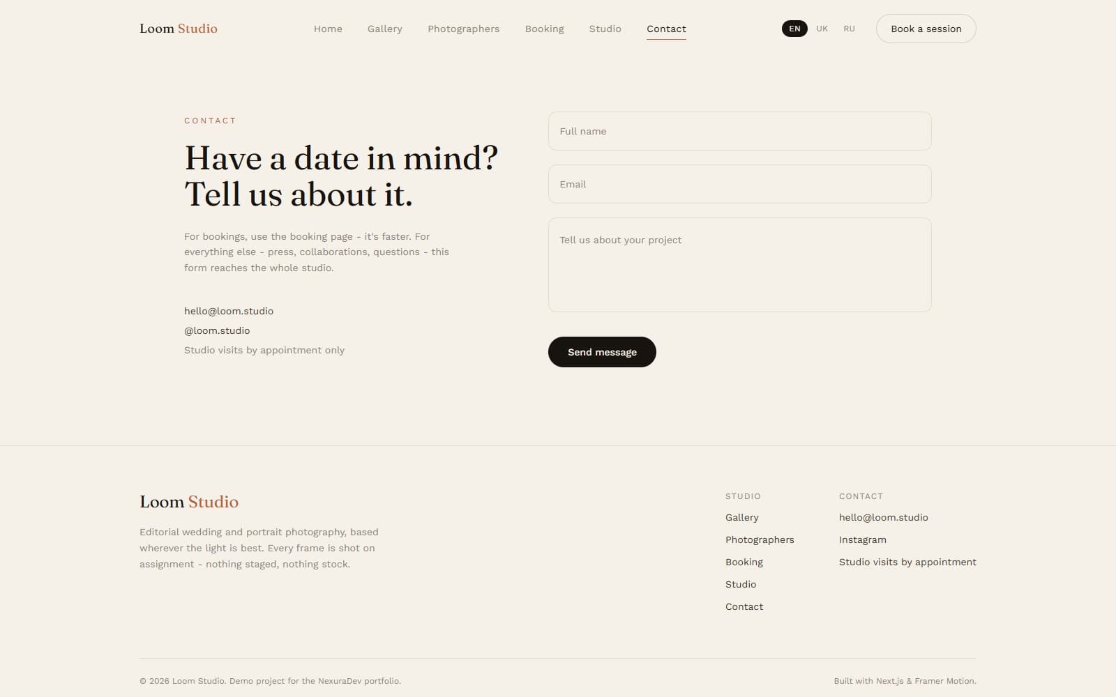 Contact page